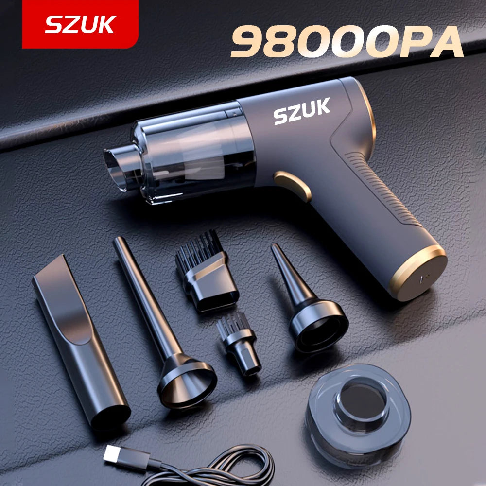 Mini Aspirador de Pó para Carro - Máquina de Limpeza Potente com Forte Sucção Portátil- SZUK