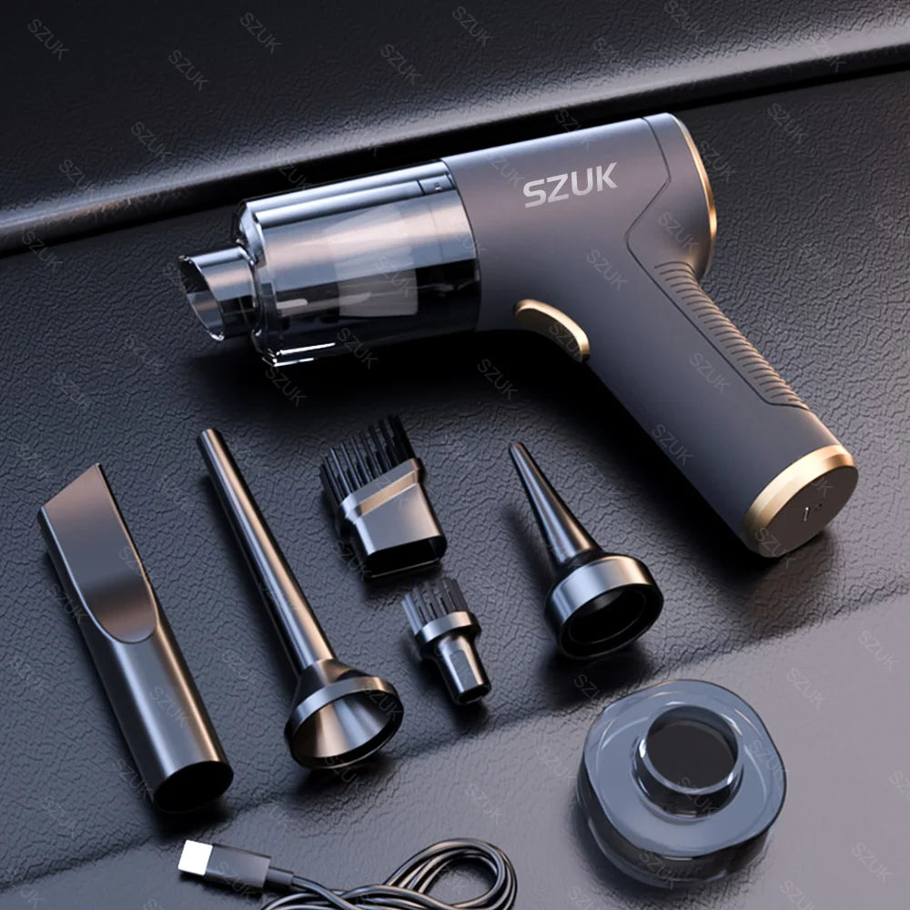 Mini Aspirador de Pó para Carro - Máquina de Limpeza Potente com Forte Sucção Portátil- SZUK