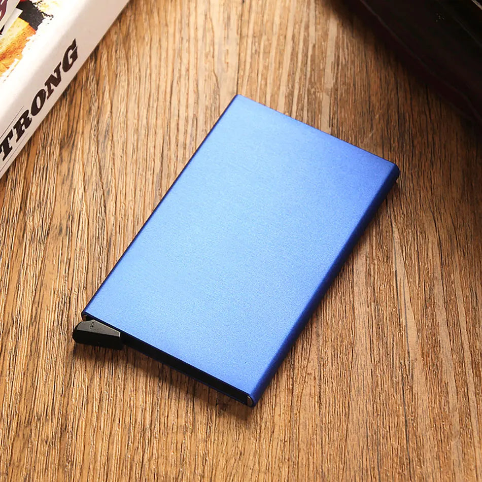 Carteira Inteligente RFID, Porta-Cartões, Metal, Fina e Slim, para Homens e Mulheres