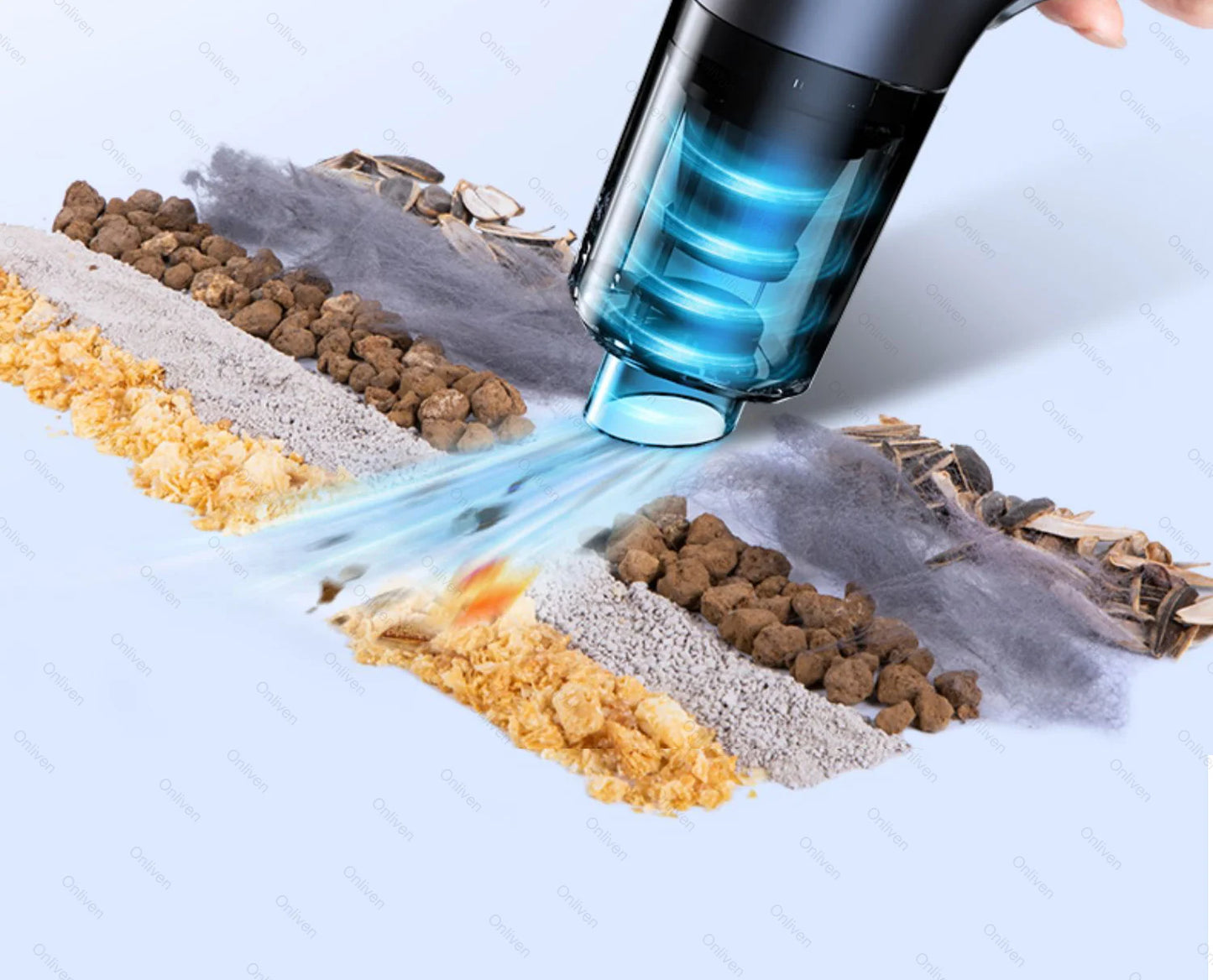 Mini Aspirador de Pó para Carro - Máquina de Limpeza Potente com Forte Sucção Portátil- SZUK