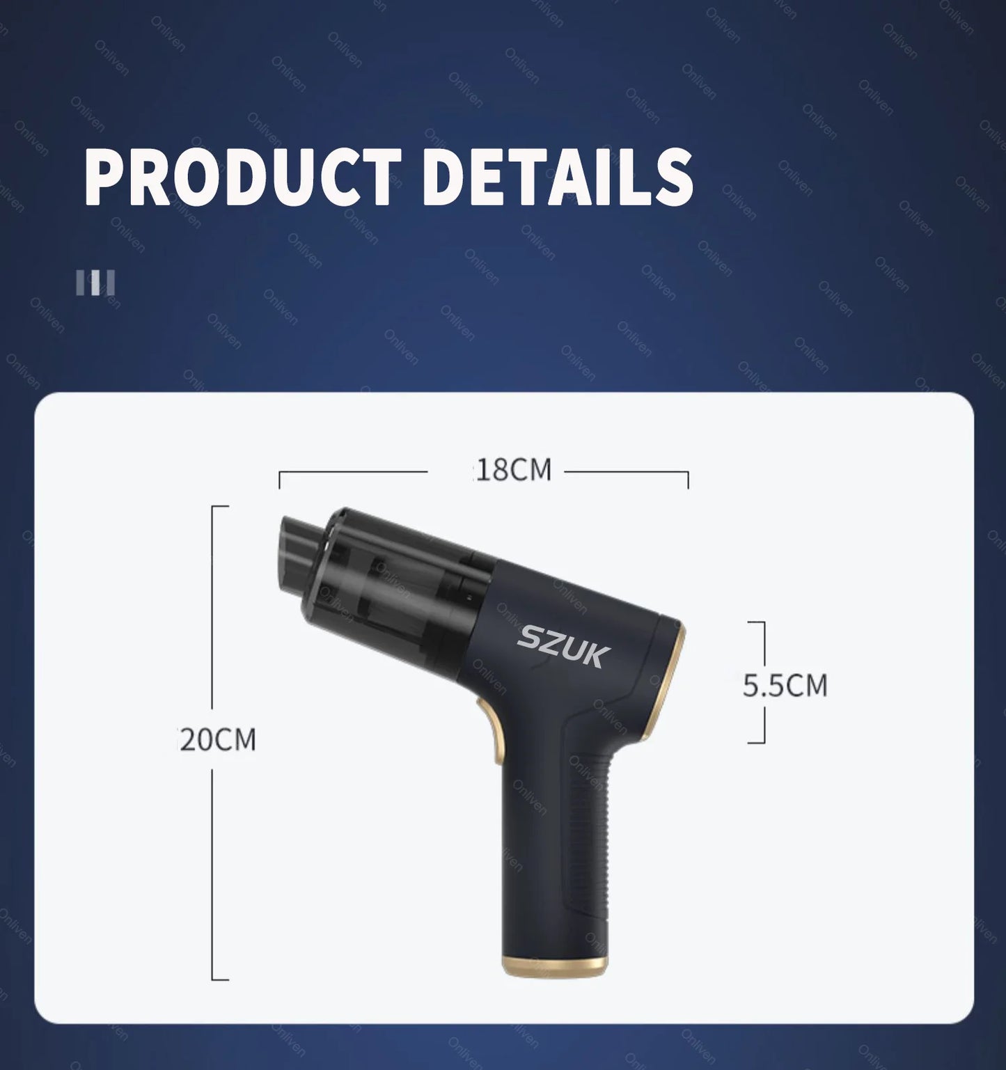 Mini Aspirador de Pó para Carro - Máquina de Limpeza Potente com Forte Sucção Portátil- SZUK
