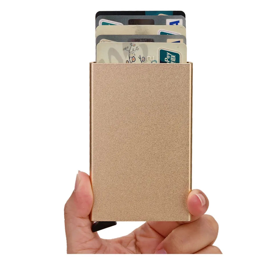 Carteira Inteligente RFID, Porta-Cartões, Metal, Fina e Slim, para Homens e Mulheres