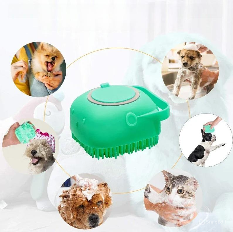 Escova de Banho e Massagem 2 em 1 para Pets