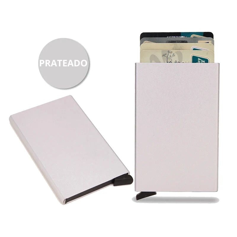 Carteira Compacta RFID Pop-Up, Minimalista para Homens e Mulheres