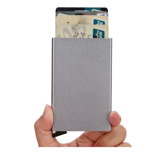 Carteira Inteligente RFID, Porta-Cartões, Metal, Fina e Slim, para Homens e Mulheres