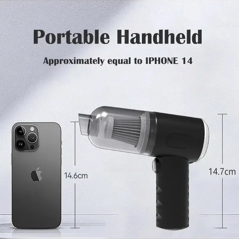 Aspirador de Pó Sem Fio Portátil 9000Pa – Limpeza Prática em Qualquer Lugar!