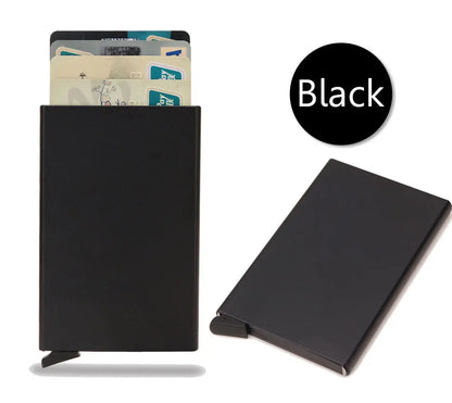 Carteira Inteligente RFID, Porta-Cartões, Metal, Fina e Slim, para Homens e Mulheres