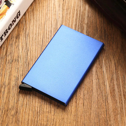 Carteira Inteligente RFID, Porta-Cartões, Metal, Fina e Slim, para Homens e Mulheres