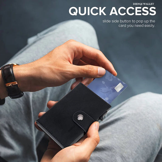 Carteira Mini de Couro Sintético com Proteção RFID – Estilo Moderno e Compacto