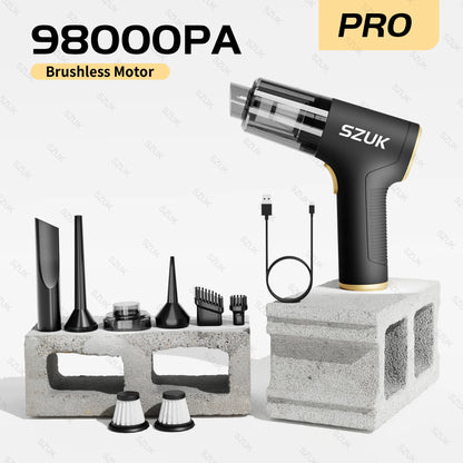 Mini Aspirador de Pó para Carro - Máquina de Limpeza Potente com Forte Sucção Portátil- SZUK